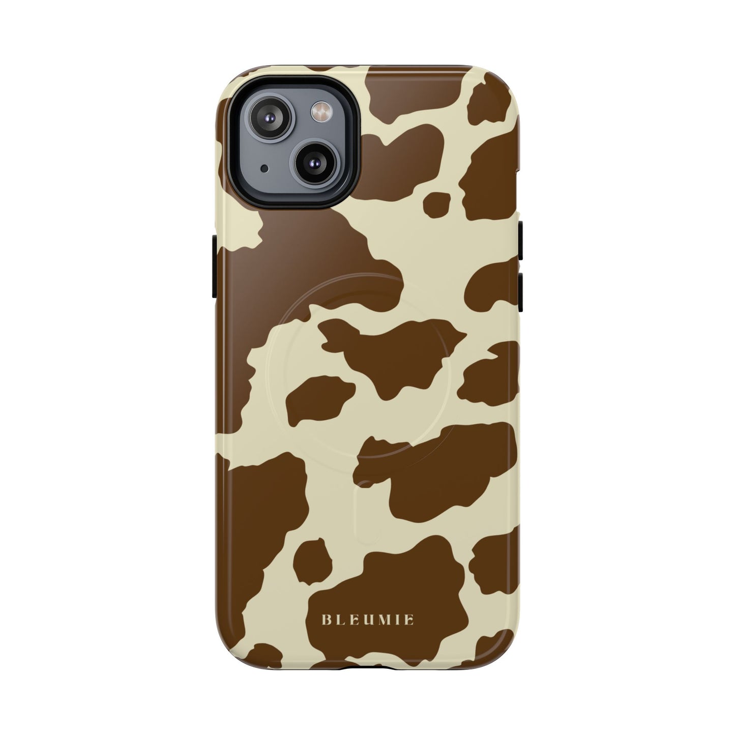 Camo Cow Print MagSafe iPhone Cases iPhone 14 Plus Glossy BLEUMIE