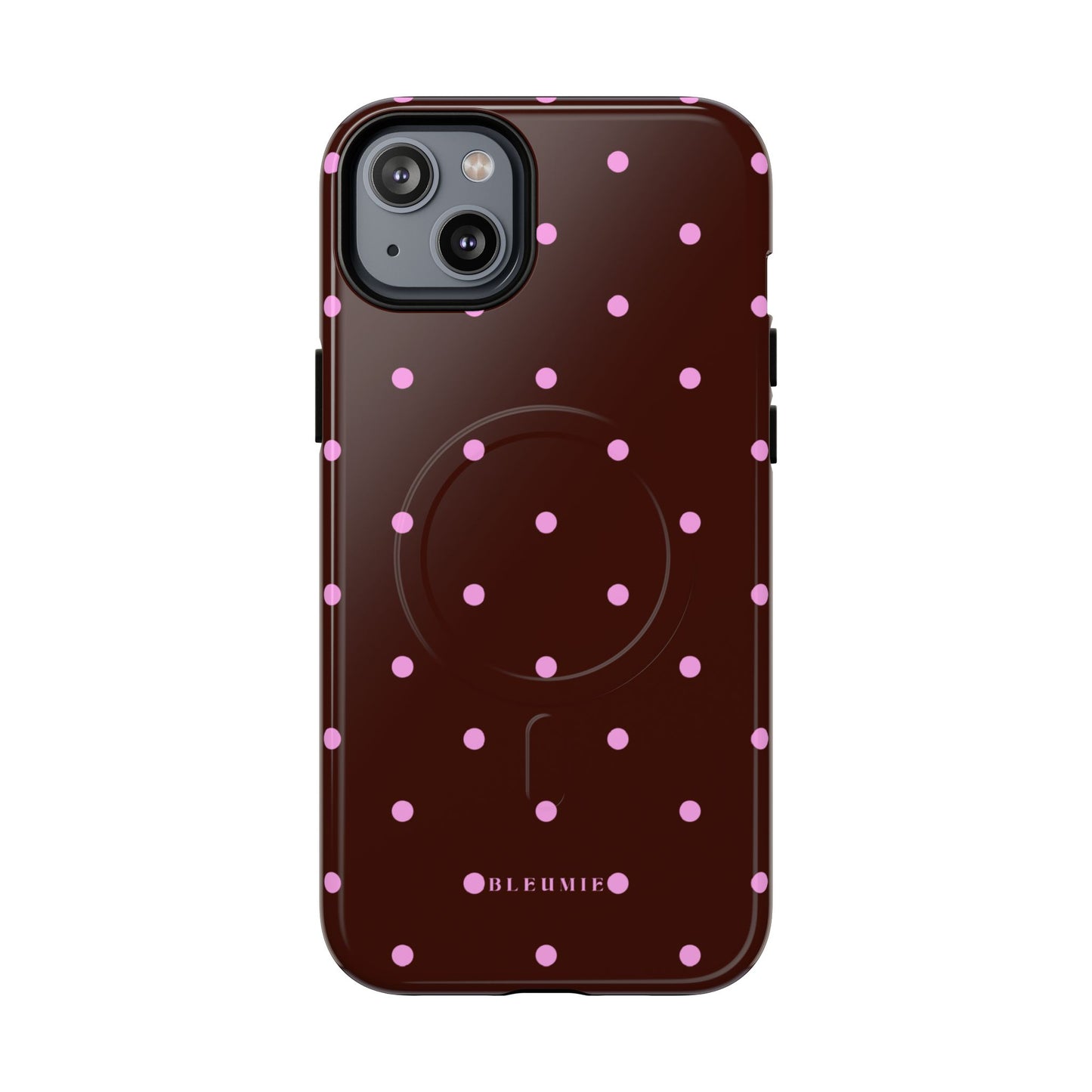 Berry Polka Dot MagSafe iPhone Cases iPhone 14 Plus Glossy BLEUMIE