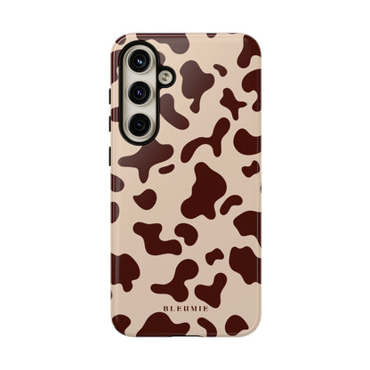 Mocha Cow Print Tough Phone Case Samsung Galaxy S24 Plus BLEUMIE