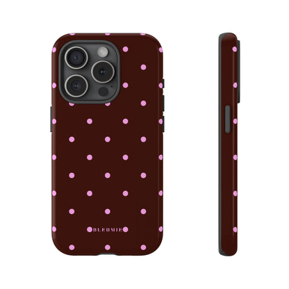 Berry Polka Dot Tough Phone Case iPhone 15 Pro BLEUMIE