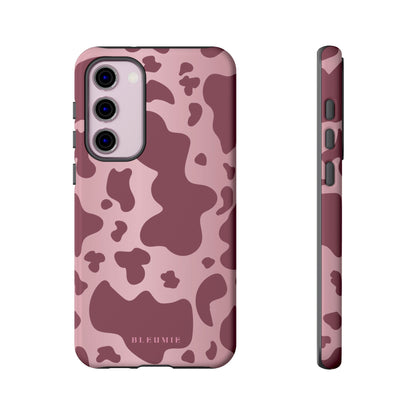 Mauve Cow Print Tough Phone Case Samsung Galaxy S23 Plus BLEUMIE