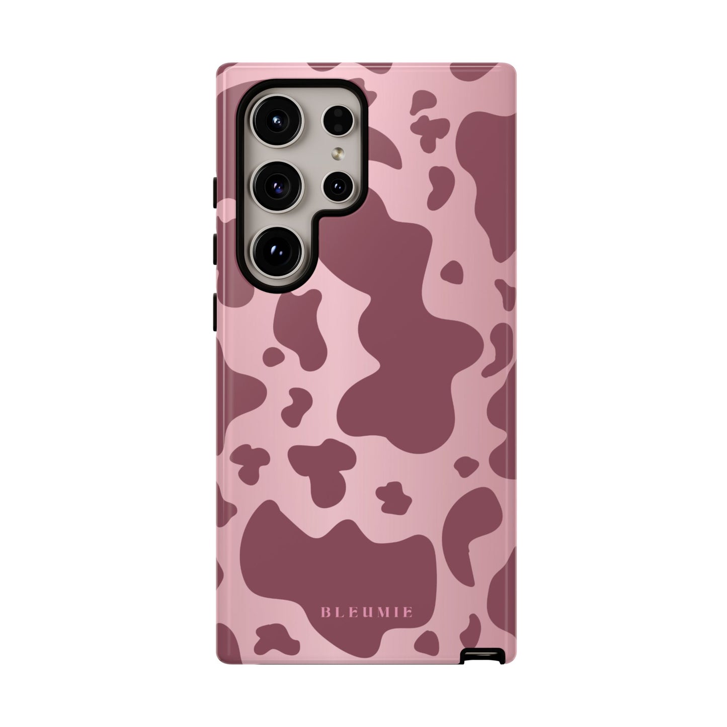Mauve Cow Print Tough Phone Case Samsung Galaxy S24 Ultra BLEUMIE