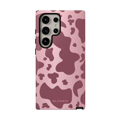 Mauve Cow Print Tough Phone Case Samsung Galaxy S24 Ultra BLEUMIE