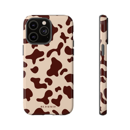 Mocha Cow Print Tough Phone Case iPhone 14 Pro Max BLEUMIE