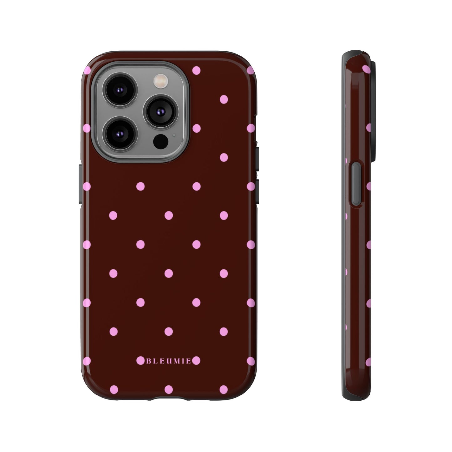 Berry Polka Dot Tough Phone Case iPhone 14 Pro BLEUMIE
