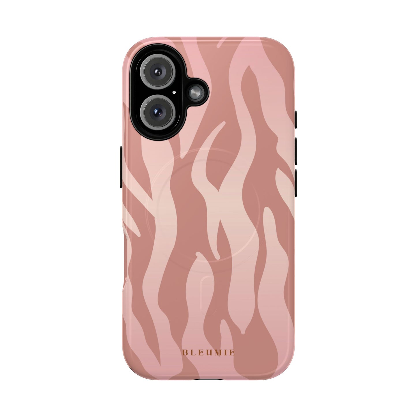 Rosé Zebra Print MagSafe iPhone Cases iPhone 16 Glossy BLEUMIE