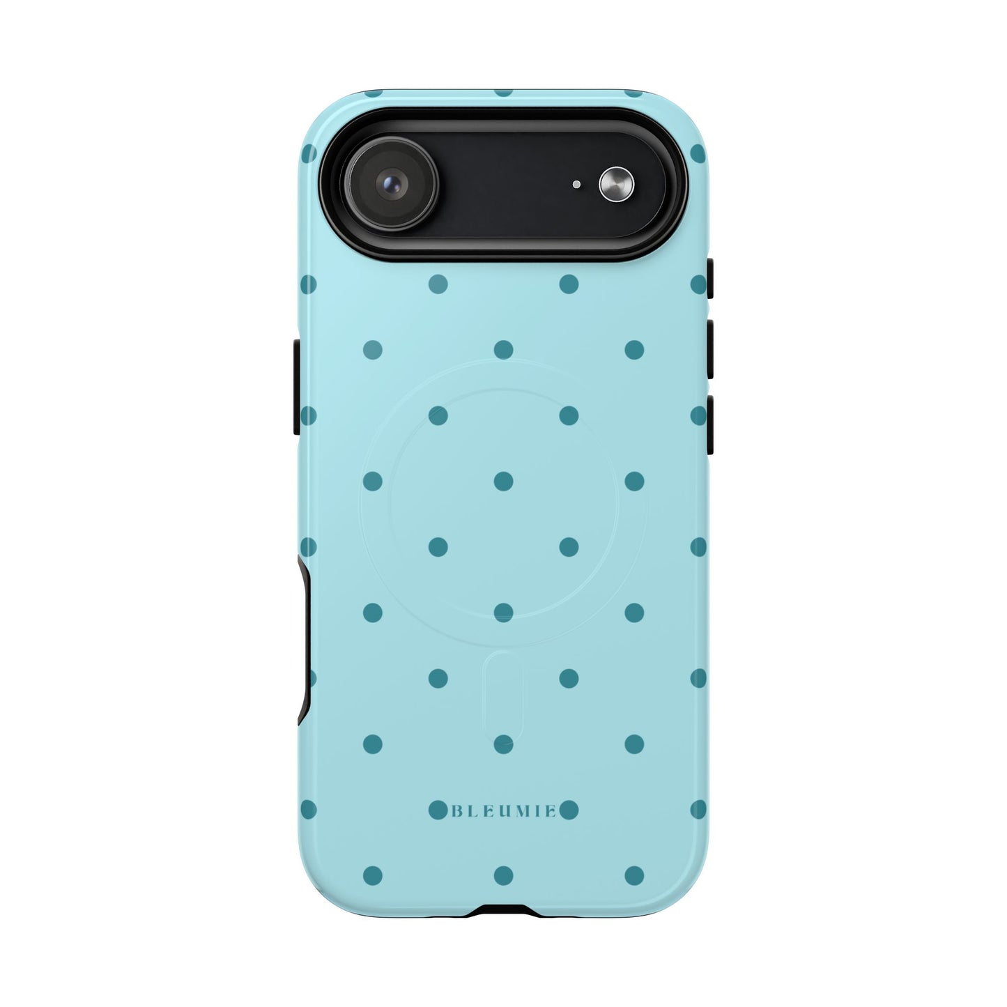 Mint Polka Dot MagSafe iPhone Cases iPhone 17 Air Glossy BLEUMIE