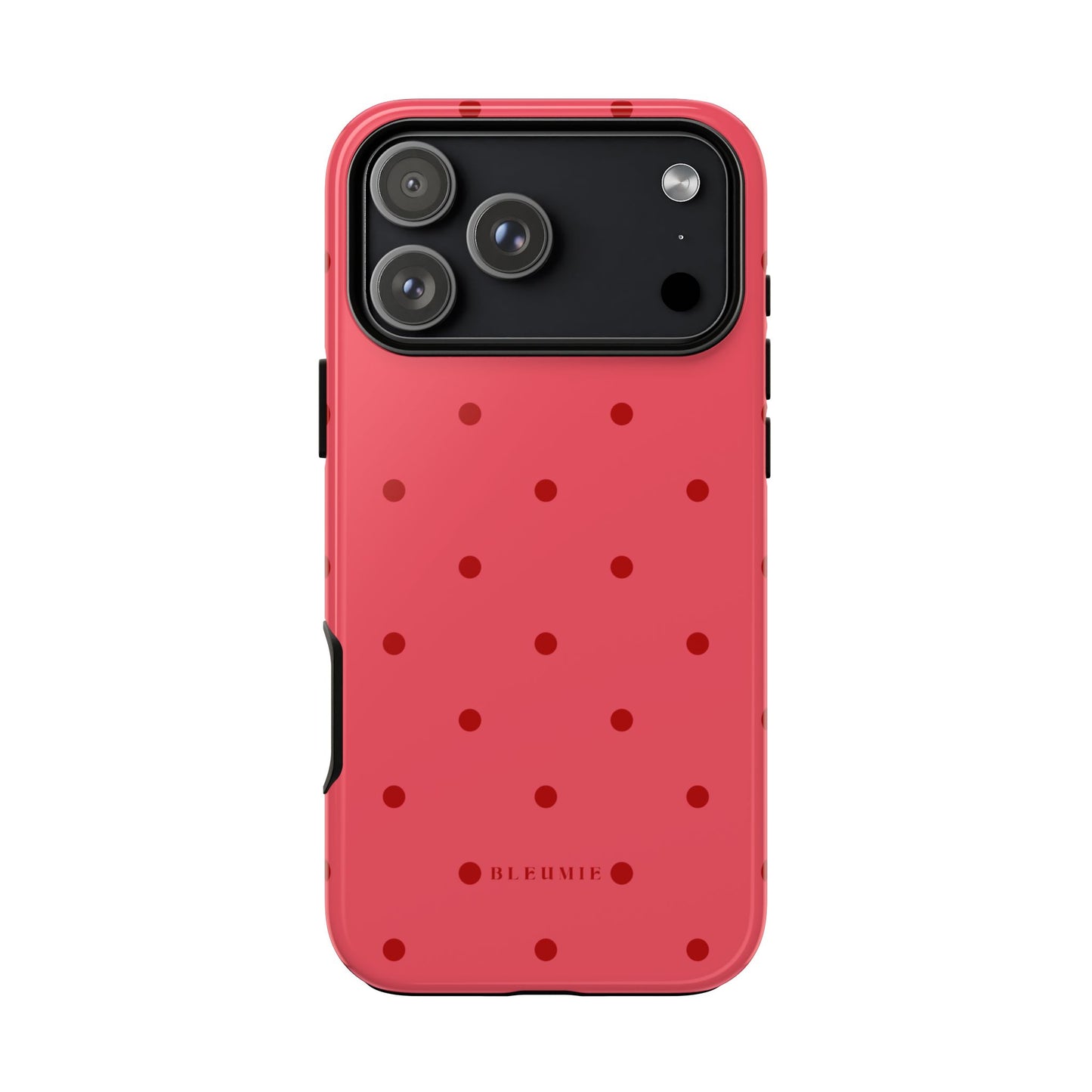 Crimson Polka Dot Tough Phone Case iPhone 17 Pro Max BLEUMIE