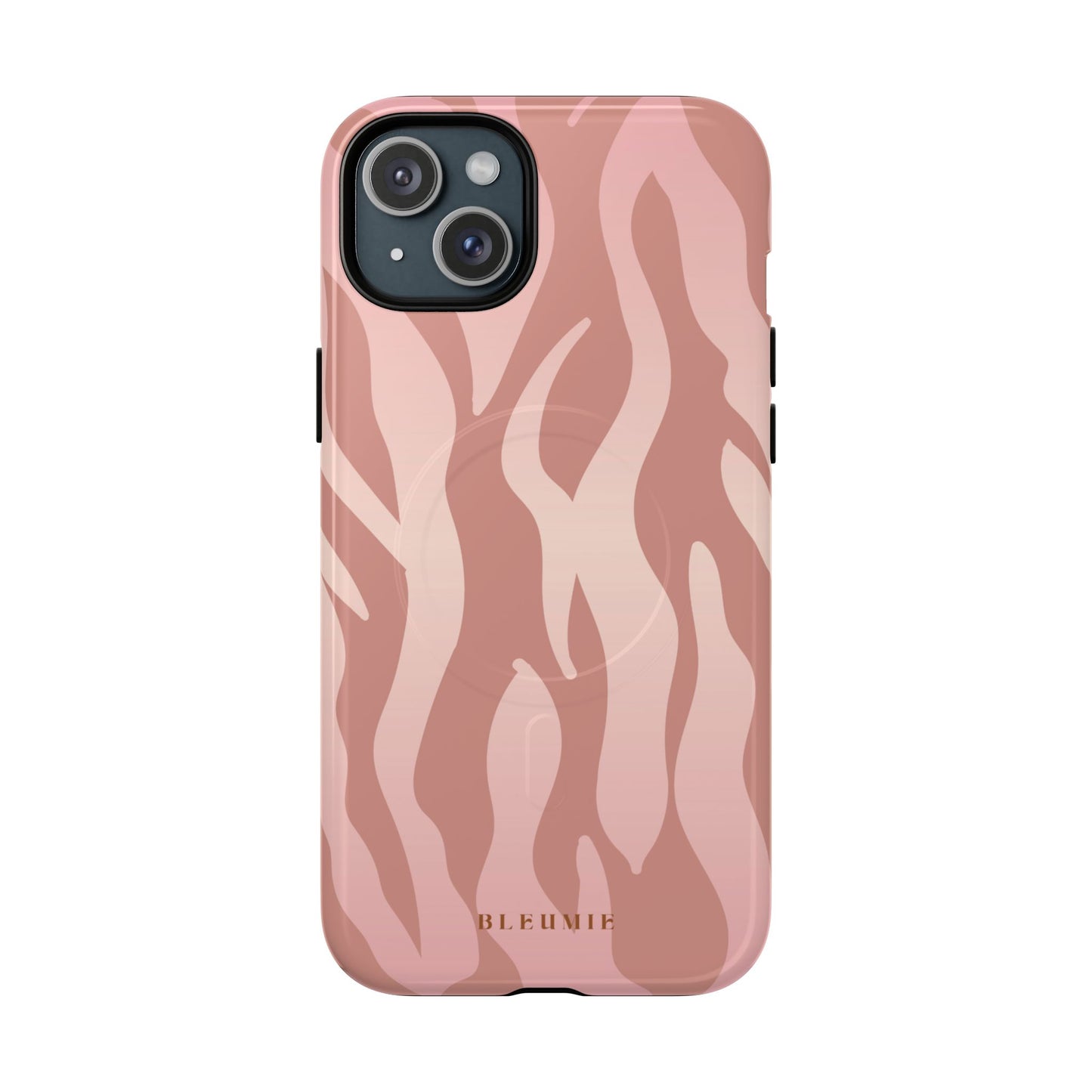 Rosé Zebra Print MagSafe iPhone Cases iPhone 15 Plus Glossy BLEUMIE