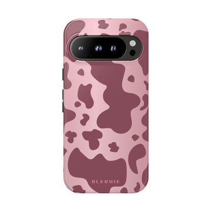 Mauve Cow Print Tough Phone Case Google Pixel 9 Pro BLEUMIE