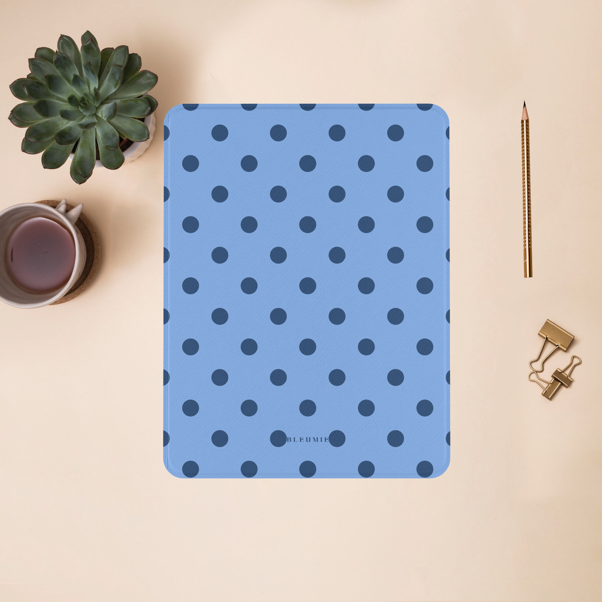 Blue Polka Dot Magnetic iPad Case BLEUMIE