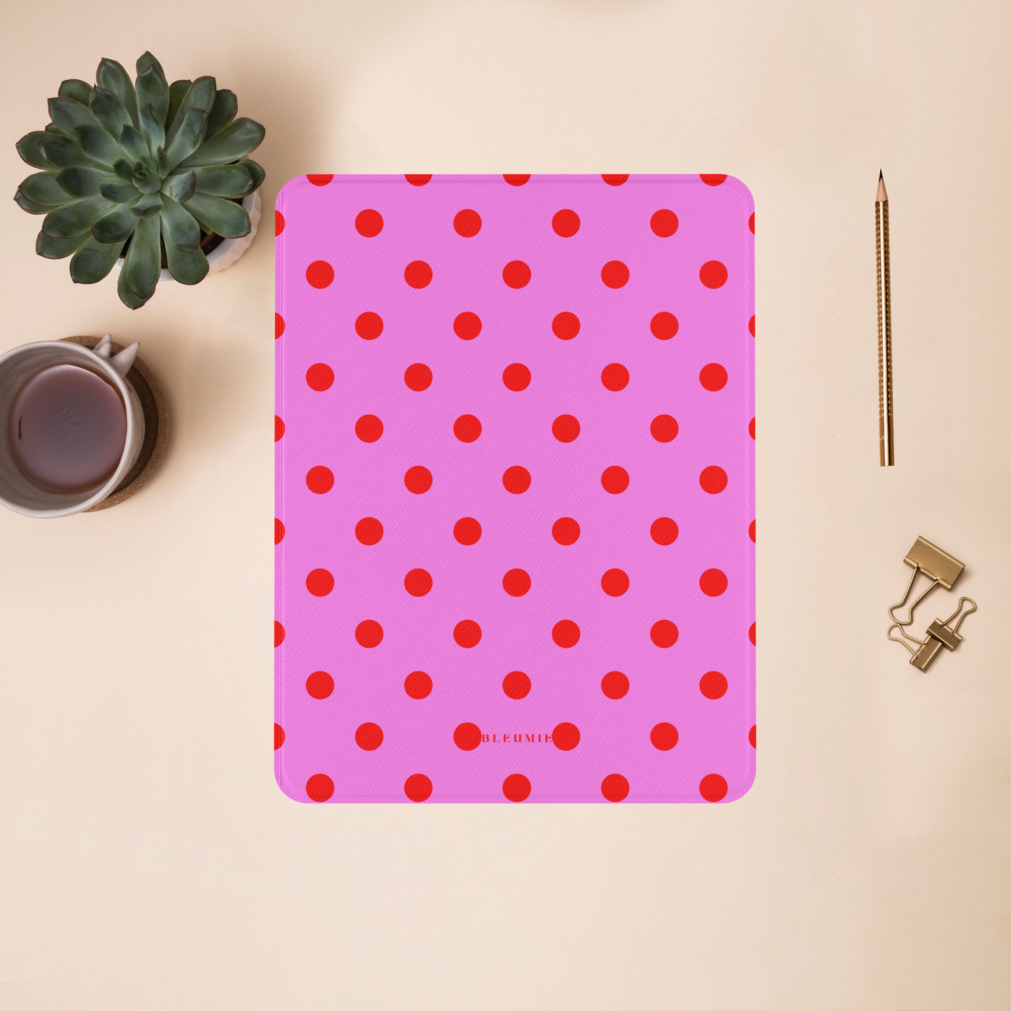 Pinka Polka Dot Magnetic iPad Case BLEUMIE