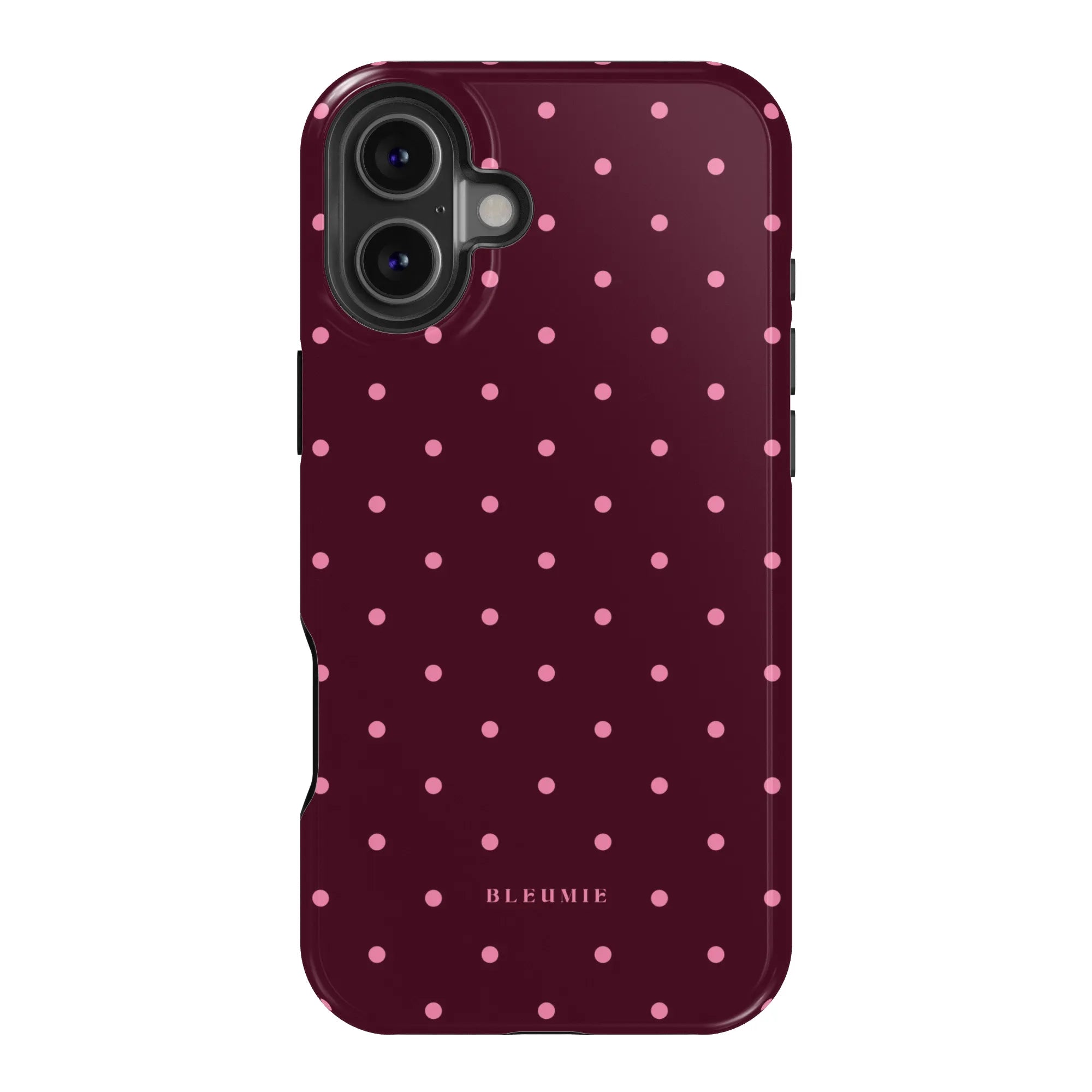Magenta Polka Dot MagSafe Case iPhone 16 Plus BLEUMIE