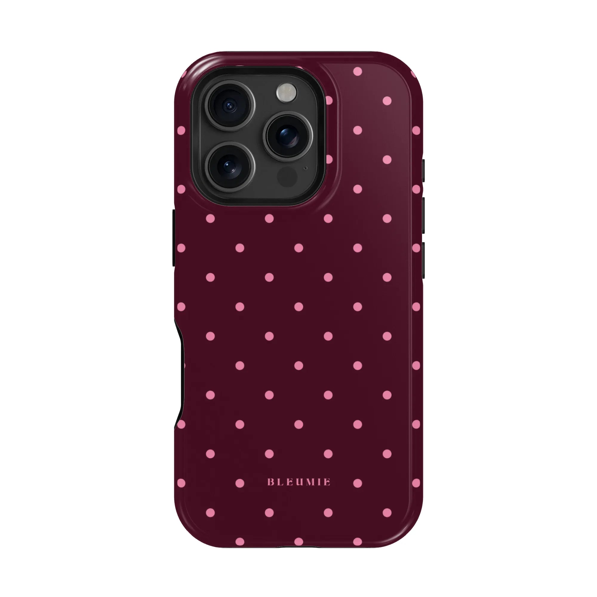 Magenta Polka Dot MagSafe Case iPhone 16 Pro BLEUMIE