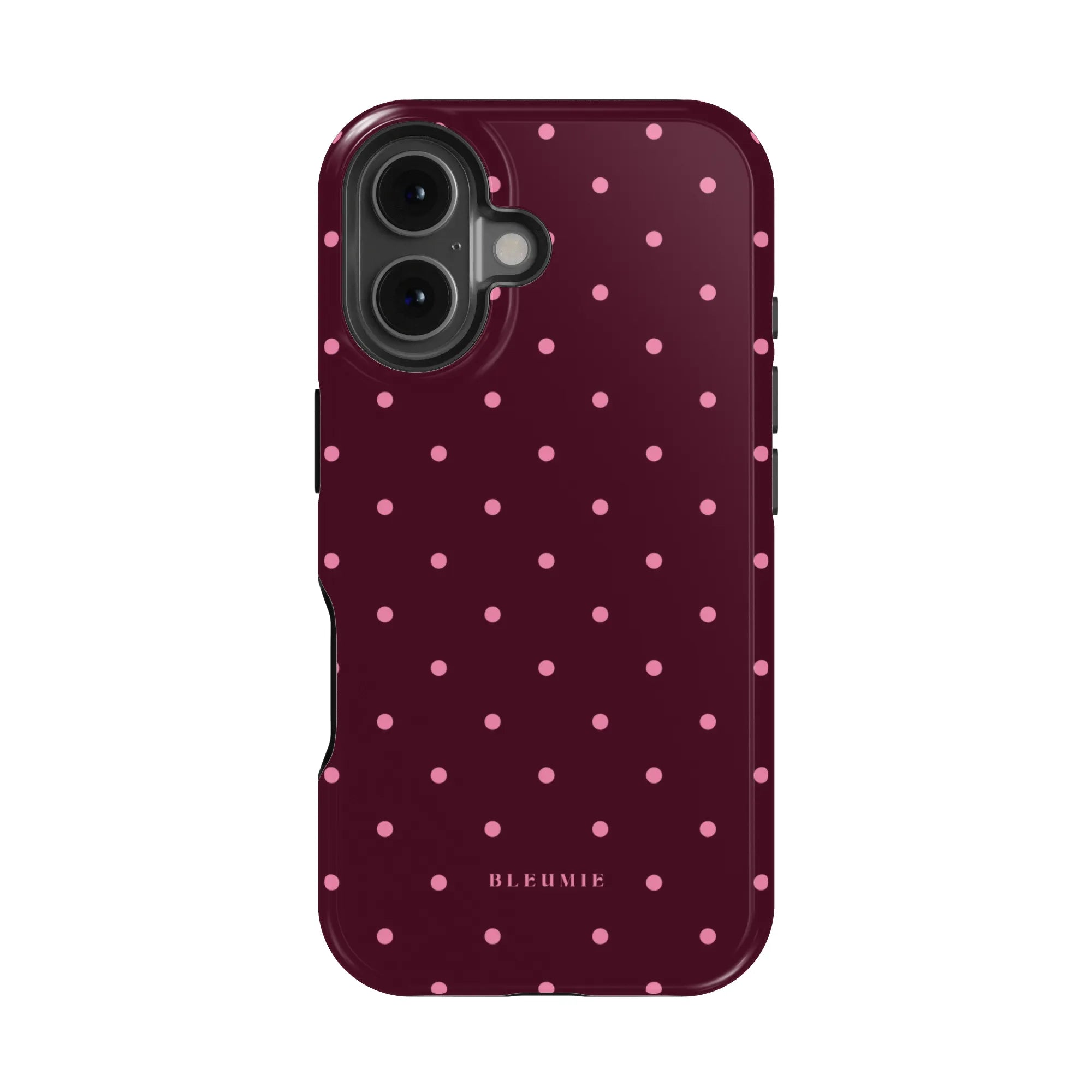Magenta Polka Dot MagSafe Case iPhone 16 BLEUMIE